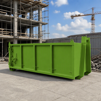 Conteneur à déchets en acier à crochet de levage robuste, bac de recyclage de ferraille industrielle pour chantier de construction