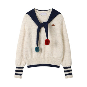 Pull à col rond pour femme, manches longues, coupe ample, tricot anti-boulochage, haut décontracté automne-hiver - Product Image 4