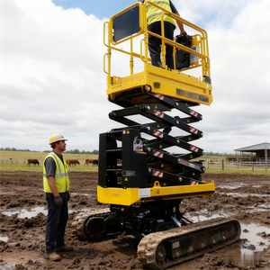 Venta caliente 6m 8M 14m 18m Plataforma de trabajo aéreo sobre orugas con orugas de goma Elevador de tijera Nuevo diseño Plataforma de trabajo aéreo - Product Image 3