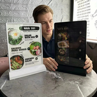 Boîte à lumière LED A4 double face rechargeable, cadre en aluminium, affichage publicitaire lumineux décoratif de bureau, panneau publicitaire sur pied