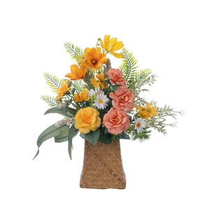 Bouquet de fleurs artificielles CallaFloral en camélia, tissu tissé en plastique, décoration de mariage et de maison CF01428 - Product Image 5