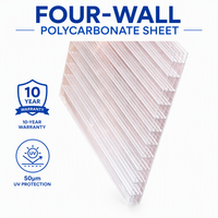 Panneaux de toiture multicouches 8 mm 10 mm pour bâtiments industriels, plaque en polycarbonate à quatre parois