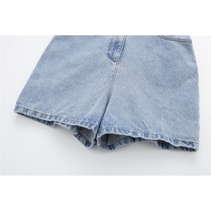 ZHEZHE femmes été nouveau Street Wear Sexy jean body <span class=keywords><strong>combishort</strong></span> dames Sexy à manches courtes une pièce élégant Denim combinaison - Product Image 6