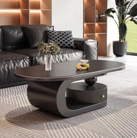 Ensemble élégant de table basse et table d'appoint en imitation marbre, meubles de luxe légers pour le salon
