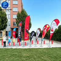 Drapeaux de plage publicitaires en forme de goutte d'eau, personnalisés, bannières de plage en forme de larme
