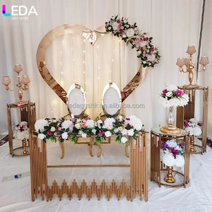 LEDA Soporte de Fondo de Acero Inoxidable Dorado Popular en Oferta para Eventos de Cumpleaños y Decoración de Bodas - Product Image 3
