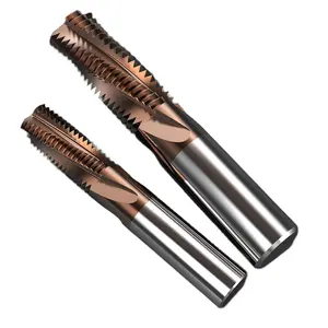 three /four flutes spiral roughing thread milling cutter carbide stainless steel fully ground end mill cnc router tools