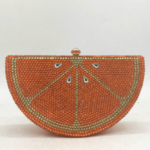 Women's Diamond Sparkle Rhinestone <strong>Clutch</strong> Fruit <strong>Orange</strong> Slice Crystal <strong>Bag</strong> for Evening Occasions - Product Image 4