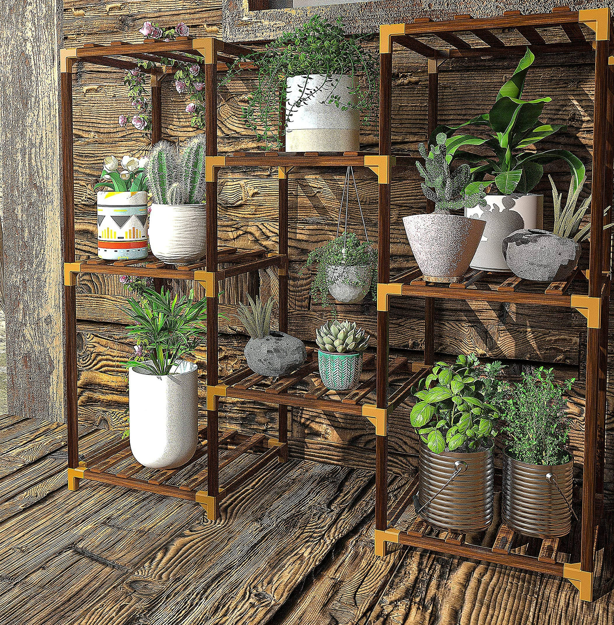 FGYZYP - Confezione da 2 contenitori per vasi da fiori, in ferro, per esterni, per patio, giardino, balcone, portico, terrazza e decorazione per interni ed esterni