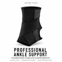 Attelle de cheville professionnelle à sangles croisées classiques, manchon de compression en tricot perforé, respirant et léger pour la récupération des entorses