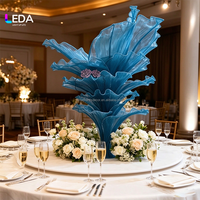 Grandes fleurs artificielles géantes en organza colorées LEDA pour centre de table de mariage, accessoires pour fêtes et événements