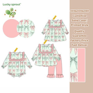 Çocuklar önlüklü giyim bebek bebek çocuk yürüyor kız kardeş giyim noel düğüm nakış elbise seti kıyafet eşleştirme - Product Image 1