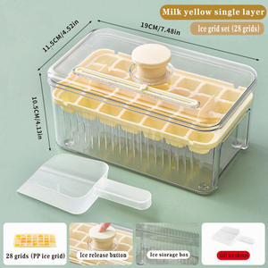 Presse 28 grilles 56 grilles moule à glaçons <span class=keywords><strong>avec</strong></span> stockage réfrigérateur boîte à glaçons <span class=keywords><strong>avec</strong></span> <span class=keywords><strong>couvercle</strong></span> et <span class=keywords><strong>bac</strong></span> boîte à boules de glace à dégagement rapide <span class=keywords><strong>avec</strong></span> pelle - Product Image 4