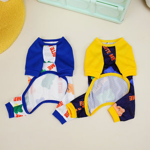 Pet <span class=keywords><strong>Dog</strong></span> Cat Roupas Primavera/Verão Novo Cão Gato 100% Pano de Malha Confortável Respirável Malha Quatro Calças Perna - Product Image 3