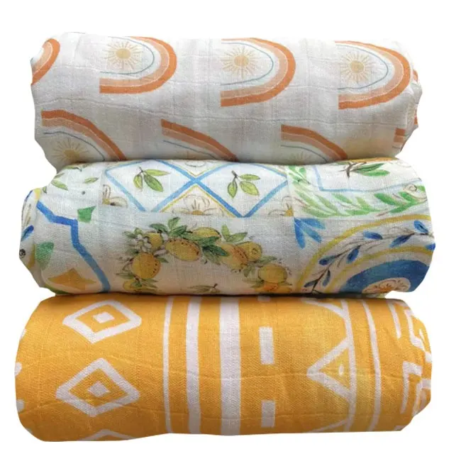 Custom Design Baby Muslin Swaddle Blankets Wraps Swaddle Muslin Baby Bamboo Muslin Swaddle Blanket For Newborns