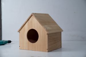 بيت خشبي طبيعي صديق للبيئة للقطط والكلاب، سرير مريح للحيوانات الأليفة - Product Image 3