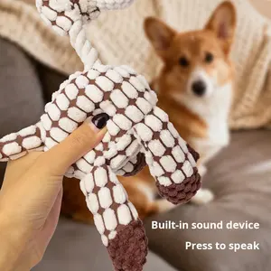 Toptan evcil hayvan ürünleri eşek köpek oyuncak şekli peluş isırmaya dayanıklı halat ile köpek oyuncak çiğnemek - Product Image 1
