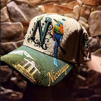 Casquette de baseball souvenir du Nicaragua brodée d'un oiseau et d'un paysage floral, cadeau de voyage, vente en gros