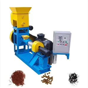 China manufacture double screw tilapia floating fish feed pellet extruder machine price