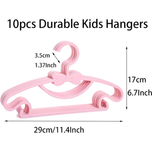 Kids Plastic Multi-function Baby Small Clothes Coat <b>Hangers</b> Central Bow-knot Design Portable Children PP Coat <b>Hanger</b> - Product Image 2