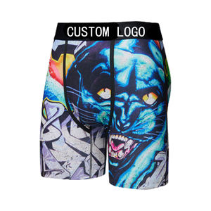 Calzoncillos largos de LICRA elástica para <span class=keywords><strong>hombre</strong></span>, Bóxer personalizado, ropa interior, pantalones cortos - Product Image 3