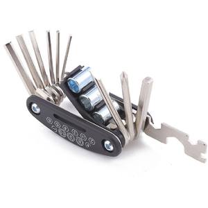 Llave de Bicicleta Plegable Multifuncional Personalizable 16 en 1, Herramienta de Reparación para Bicicletas de Montaña, Acero Negro - Product Image 4