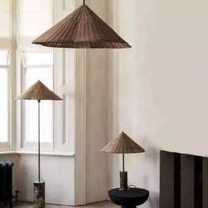 Lámpara de Pie de Madera Maciza Estilo Wabi Sabi, Madera de Nogal, Estilo Chino Moderno Vintage, Fuente de Luz LED, para Sala de Estar o Estudio - Product Image 1
