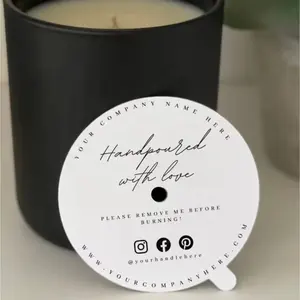 Custom Size Shape Logo Print Brand Eco Friendly Paper Candle Dust Covers
