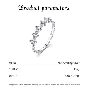 S925 <b>Silver</b> <b>Eternity</b> Band <b>Ring</b> With Round Diamond Prong Setting Classic Women's Engagement Jewelry - Product Image 2