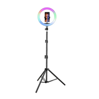 Tiktok vidéo rvb Selfie anneau lumineux avec trépied pour Tiktok Youtube Vlogging 20cm anneau lumière de remplissage lampe avec support pour téléphone