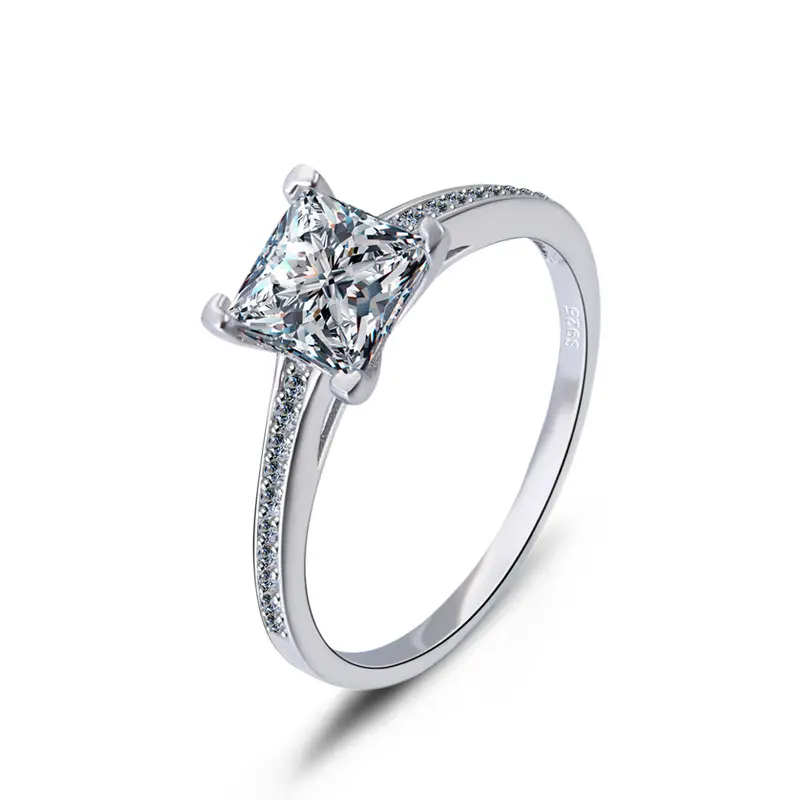 फैशन गहने शादी मूल्य हीरा 925 स्टर्लिंग चांदी की अंगूठी महिलाओं के लिए