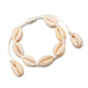 Último Collar Bohemio Sencillo de Conchas Nuevas, Gargantilla Ajustable de Cuerda Trenzada con Conchas de Cauri y <span class=keywords><strong>Puka</strong></span> Blancas - Product Image 5