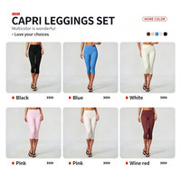 Nouvel ensemble de sport brossé uni style demi-manches, t-shirt ajusté et pantalon capri respirant taille haute pour femme – Ensembles de yoga