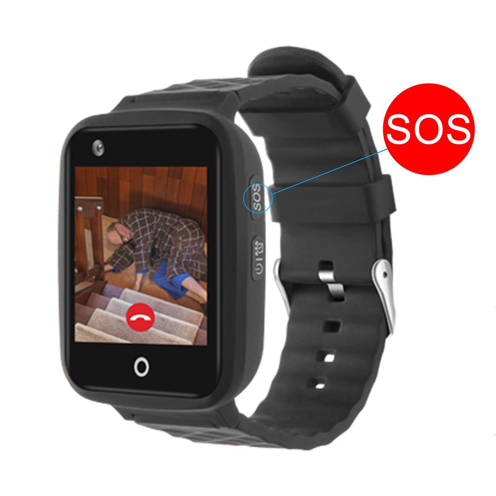 Gps Tracker Bp Alert Watch Smartwatch Fitness Bracelet Black For
