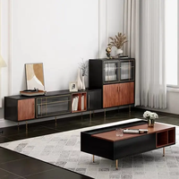 ATUNUS Mobilier de salon Meuble TV en bois massif Présentoir unique Meuble de rangement Meuble TV