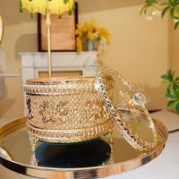 Boîte de rangement en métal de style européen CDOR - pot à bonbons - boîte de rangement pour bijoux et rouges à lèvres pour femmes - pièce décorative