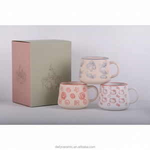 Juego de Tazas de Café de Cerámica con Calcomanías de Dibujos Animados Personalizadas, Tazas de Té de Gres Aptas para Alimentos, Tazas de Leche con Personajes de <span class=keywords><strong>Disney</strong></span> y Sanrio Impresos al por Mayor - Product Image 6