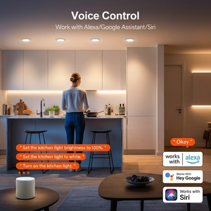 Lámpara de Techo Empotrada Inteligente con Control por Aplicación, LED RGB Regulable, Color Ajustable, para Sala de Estar y Dormitorio - Product Image 4