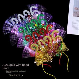 Horquilla luminosa transfronteriza 2026, tocado <span class=keywords><strong>de</strong></span> Año Nuevo, diadema soldada ligera, actividades <span class=keywords><strong>de</strong></span> concierto, Fiesta infantil, venta al por mayor, WEIMEI - Product Image 4