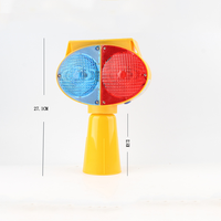 Luz de Advertencia Intermitente LED Solar de Doble Cara, Lámpara Ojo de Gato Roja y Azul para Conos de Tráfico, Barrera de Seguridad Vial, Construcción de Carreteras, Seguridad Nocturna