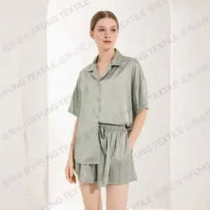 FUNG 6035 Oversized Style Extra Plus Solid Plain Satin Silk PJS