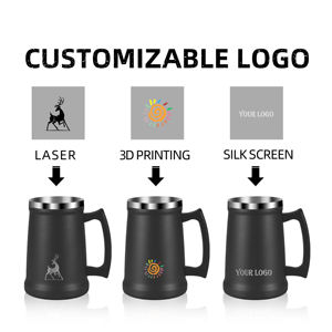 Mug isotherme à double paroi en acier inoxydable de 18 oz et 24 oz, tasses à café, mug à bière avec poignée, sublimation possible - Product Image 4
