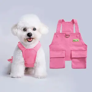 Quatre saisons vêtements pour animaux de compagnie été Cool mignon petit chien ventre bavoir pantalon vêtements Pet Jean vestes pour chiens