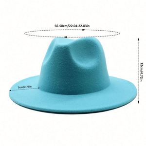 Sombrero Fedora Vaquero Occidental de Alta Calidad, Ala Ancha, Poliéster/Algodón, 26 Colores, Logotipo Personalizado, Unisex, Sombrero de Fiesta, Venta al Por Mayor - Product Image 6