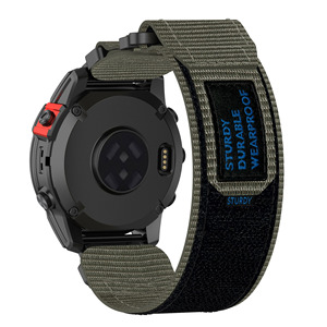 Correa de Reloj de Nailon con Velcro de Liberación Rápida de 20, 22 y 26 mm para <span class=keywords><strong>Garmin</strong></span> Fenix 8, 7X, 6, 5, Correa Resistente y Transpirable con Gancho y Bucle para Senderismo al Aire Libre - Product Image 4