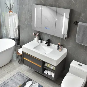 Lanjia 2022 yeni AZG017 banyo vanity tek lavabo yüzer çift banyo lavabosu banyo vanity lavabo ile