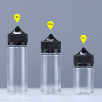 Vente en gros bouteille vide en plastique PET V3 CRC bouteille de jus à base libre flacon compte-gouttes liquide pour huile essentielle