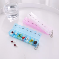 Vente en gros de boîtes à pilules pour 7 jours, organisateur de pilules en plastique, boîte à pilules, distributeur de pilules, boîte de rangement pour médicaments