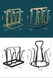 High Quality Metal Mug <strong>Stand</strong> <strong>Holder</strong> / Gold <strong>Iron</strong> Wire Glass Cup <strong>Stand</strong> Rack Shelf - Product Image 6