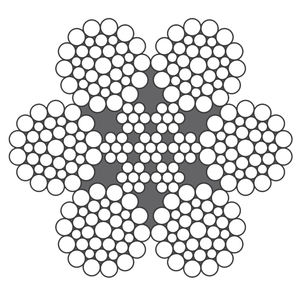 เชือกลวดความแข็งแรงสูง6X25 <span class=keywords><strong>fipper</strong></span> iwrc สำหรับ draglines และรถขุดเส้นเหล็ก - Product Image 3